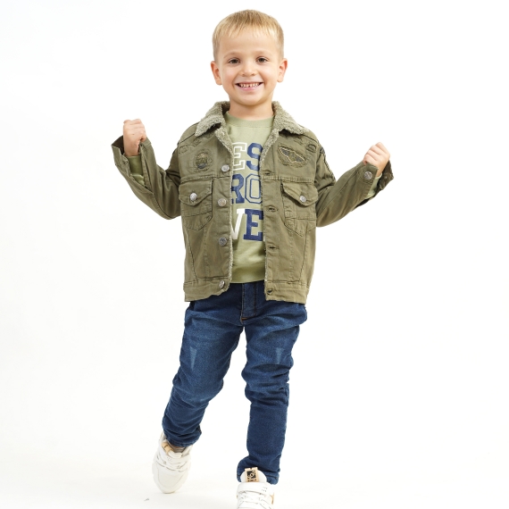 Джинсовая Куртка на Меху для Мальчика от 3 до 7 лет